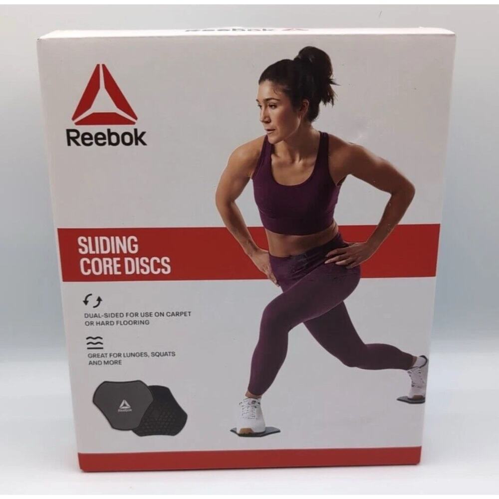 Reebok Core Sliding Discs - Dual Sided Workout Sliders for Carpet & Hardwood NEW